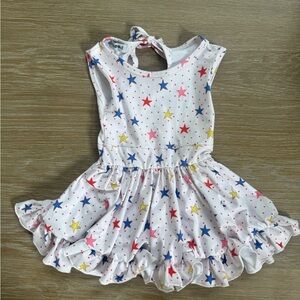 Girlhood baby girls star print design ruffle tank dress size 2 years